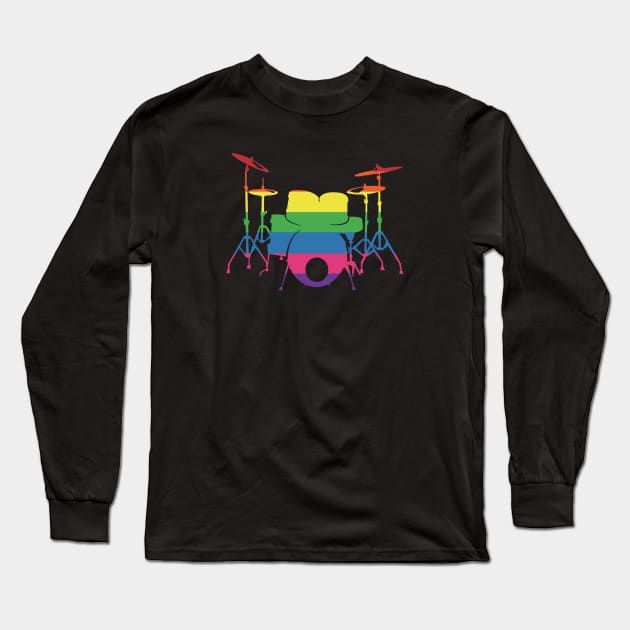 LGBT Drummer Long Sleeve T-Shirt by Issho Ni